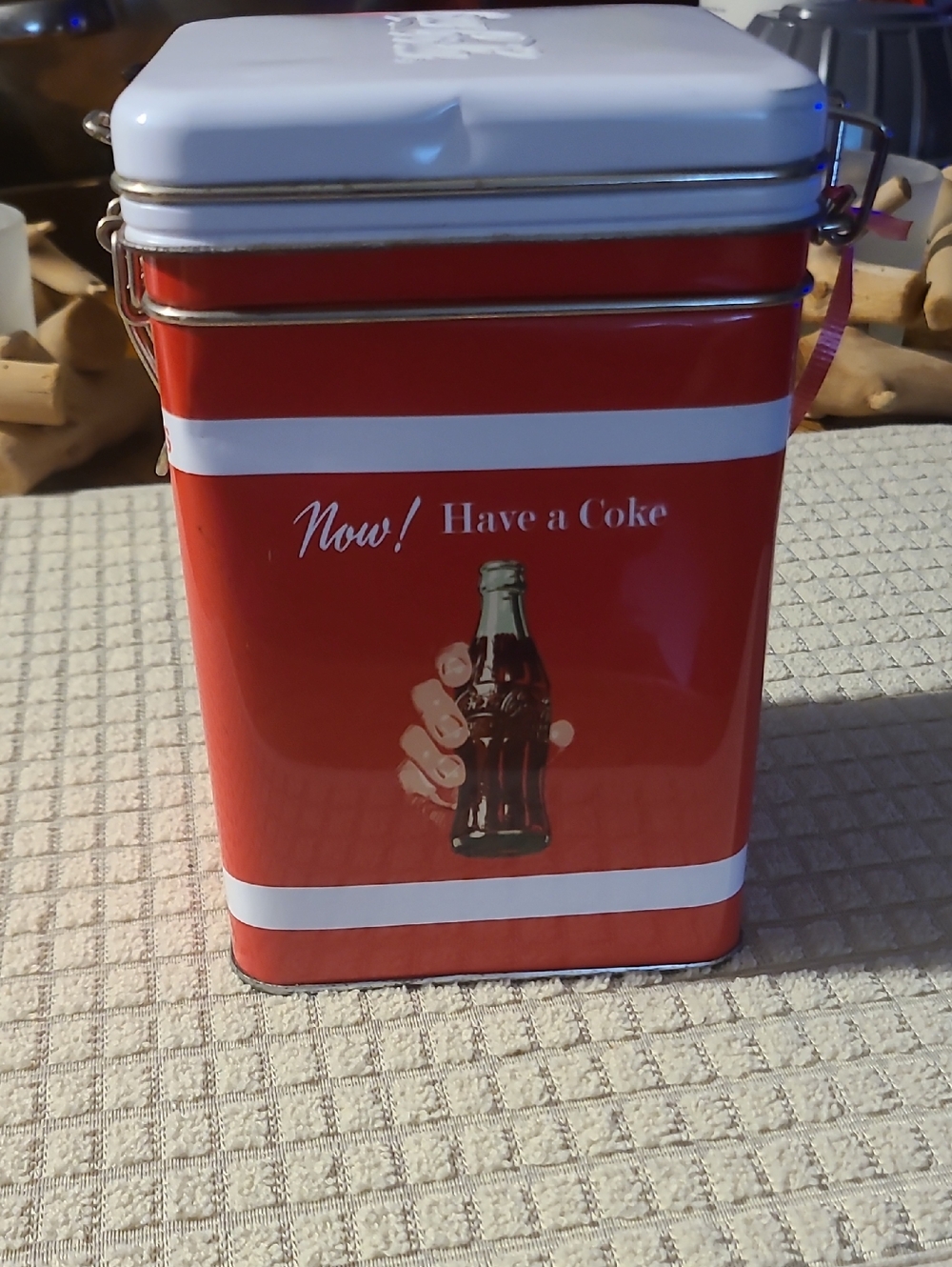Coca-Cola Red and White Branded Metal Storage Tin - Picture 2 of 5